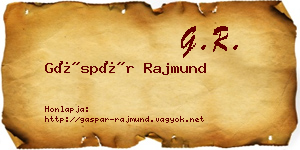 Gáspár Rajmund névjegykártya